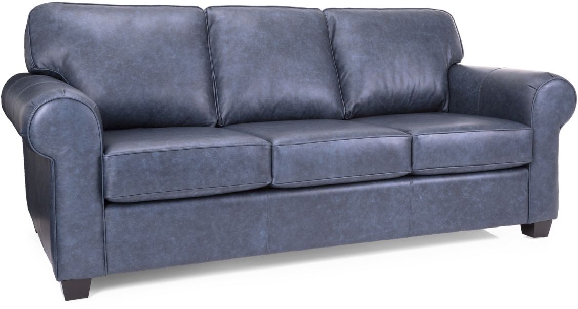 Blue leather shop sleeper sofa