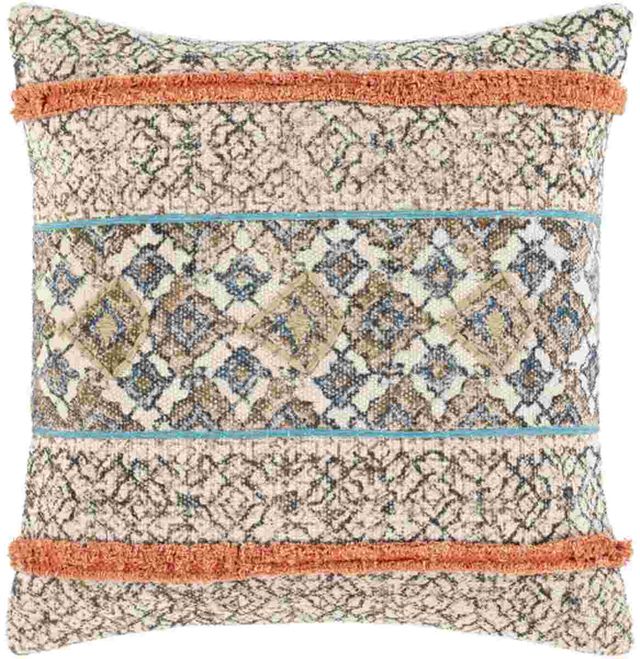 Surya Dayna Coral 22"x22" Pillow Shell with Down Insert-0