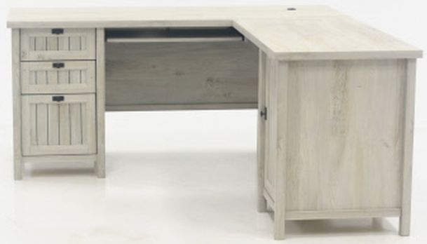 chalked chestnut l shaped desk