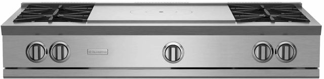 BlueStar® RNB Series 48" Stainless Steel Liquid Propane Gas Rangetop with 24" French Top 0
