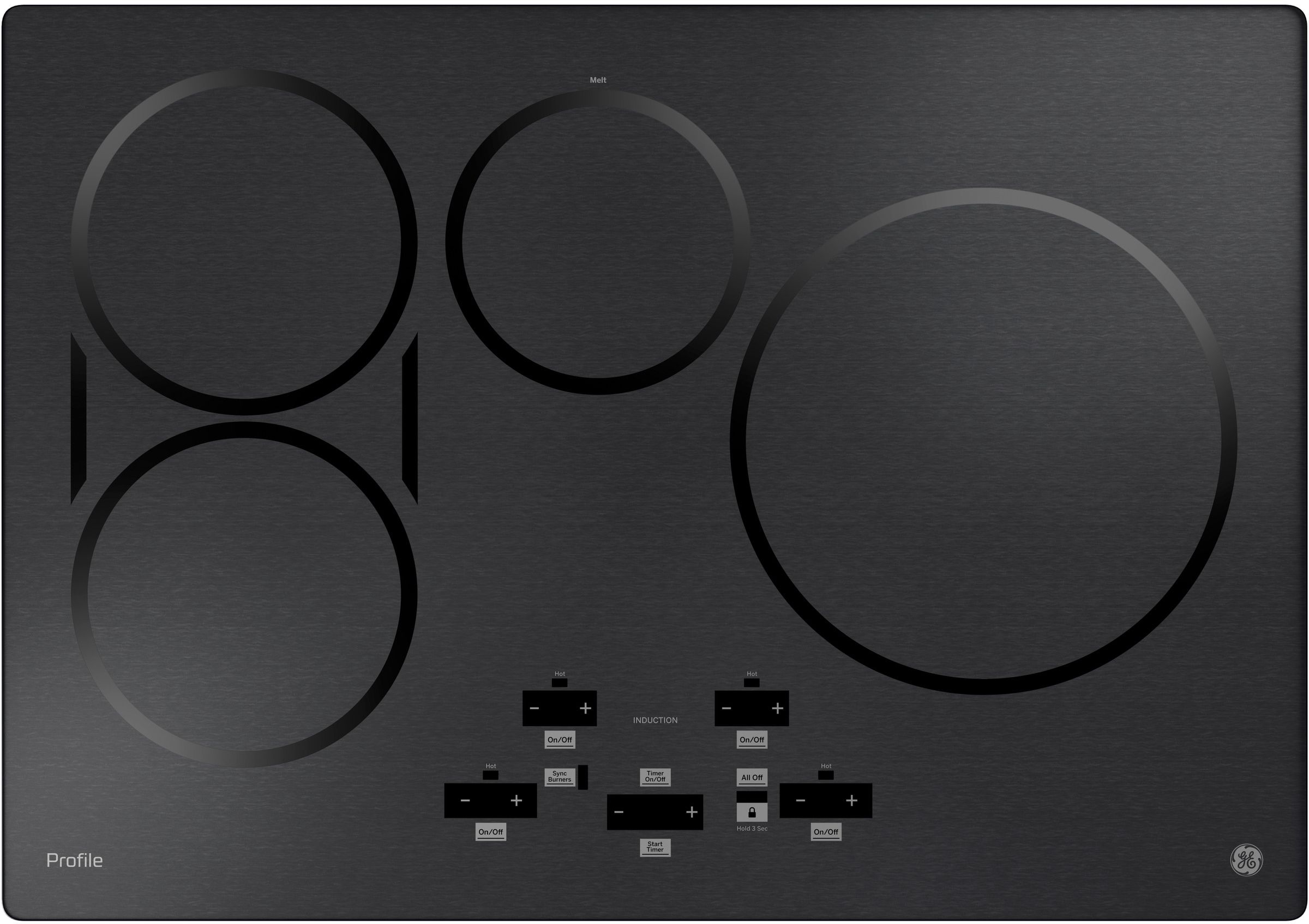 GE Profile™ 30" Black Stainless Steel Induction Cooktop-PHP9030BMTS