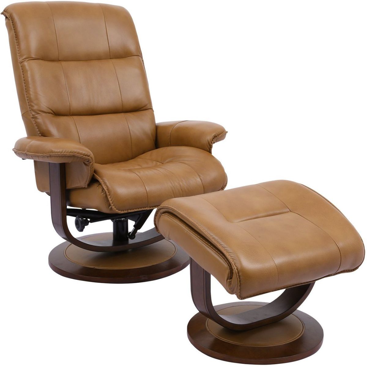 Parker House® Knight Butterscotch Manual Reclining Swivel Chair and Ottoman