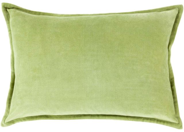 Surya Cotton Velvet Grass Green 18"x18" Pillow Shell with Down Insert-1