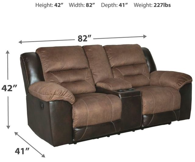 Signature Design by Ashley® Earhart Chestnut Double Reclining Loveseat with Console 4