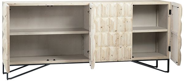 Dovetail Furniture Montero Grey White Wash Sideboard 1