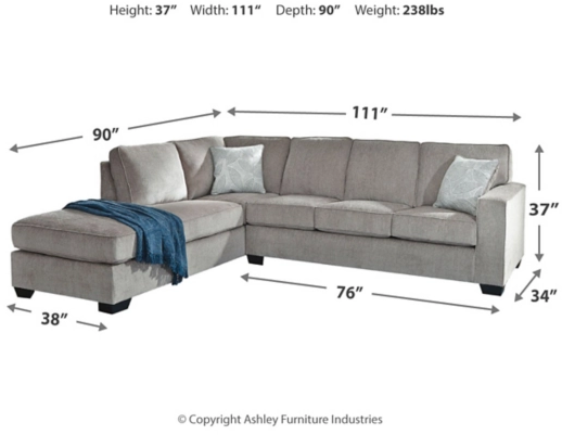 Signature Design by Ashley® Altari 2-Piece Alloy Right-Arm Facing Sectional with Chaise-1