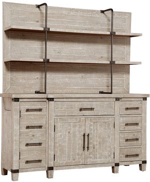 aspenhome® Foundry Weathered Stone Sideboard and Hutch