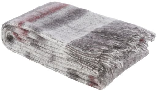 Surya Stowe Dark Red/Medium Gray 50"x60" Throw Blanket-1
