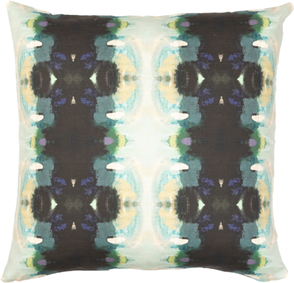 Laura Park Designs Orchid Blossom Navy 22" x 22" Throw Pillow