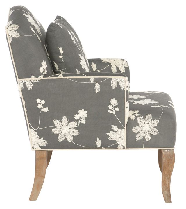 Linon Floral Gray Wash Accent Chair-1