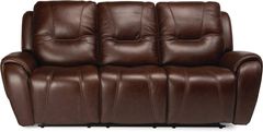 Flexsteel® Trip Brown Triple Power Reclining Sofa with Power Headrests