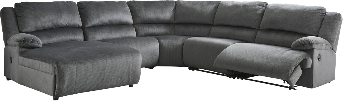 Signature Design by Ashley® Clonmel Charcoal 5-Piece Reclining Sectional with Power