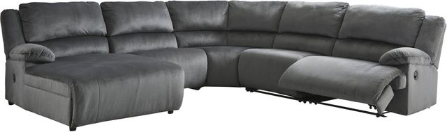 Signature Design by Ashley® Clonmel 5-Piece Charcoal Power Reclining Sectional with Chaise 