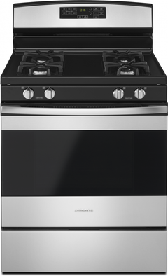 Amana® 30" Black on Stainless Free Standing Gas Range-AGR6603SFS