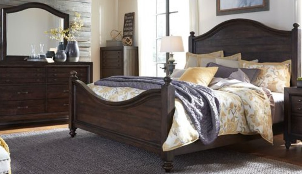 Liberty Catawba Hills Bedroom King Poster Bed, Dresser, Mirror, and Chest Collection