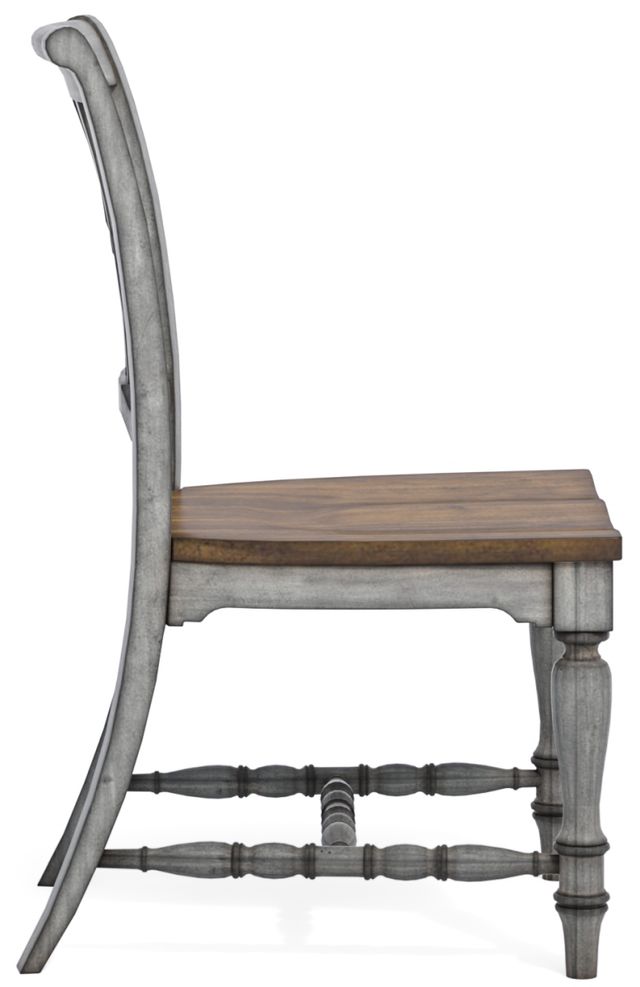 Flexsteel® Plymouth® Distressed Graywash Dining Chair-2