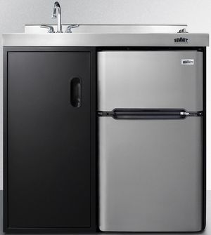 Summit® 36" Black and Stainless Steel All-In-One Kitchenette