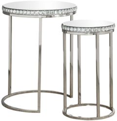 Coaster® Bleker Silver 2-Piece Round Nesting Table
