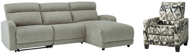 Signature Design by Ashley® Colleyville 4-Piece Stone Reclining Sofa Living Room Set