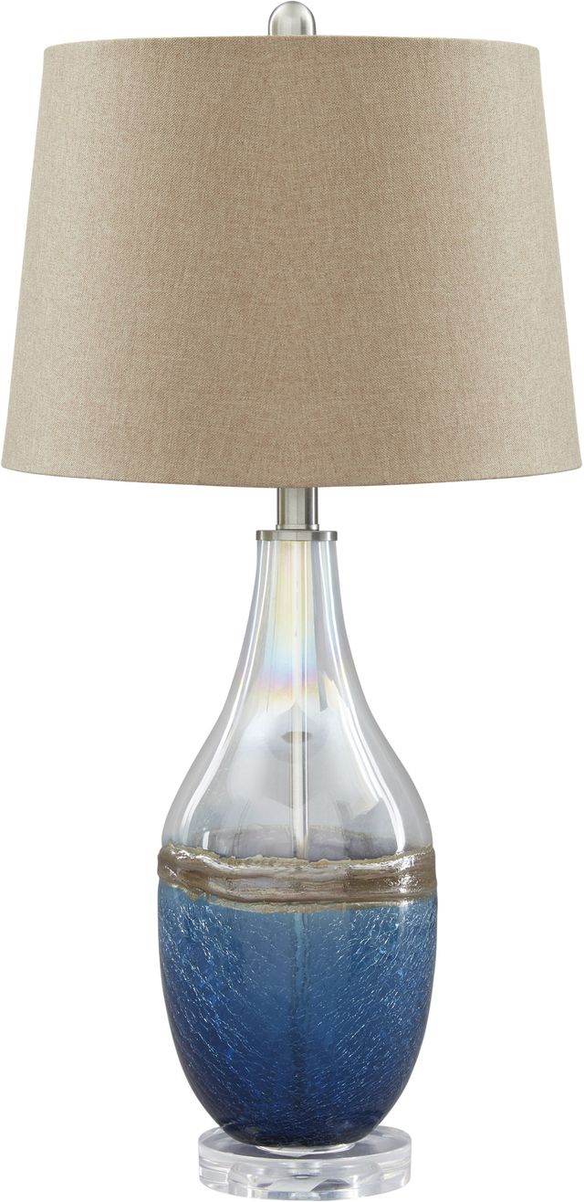 Signature Design by Ashley® Johanna 2-Piece Blue/Clear Table Lamps-1
