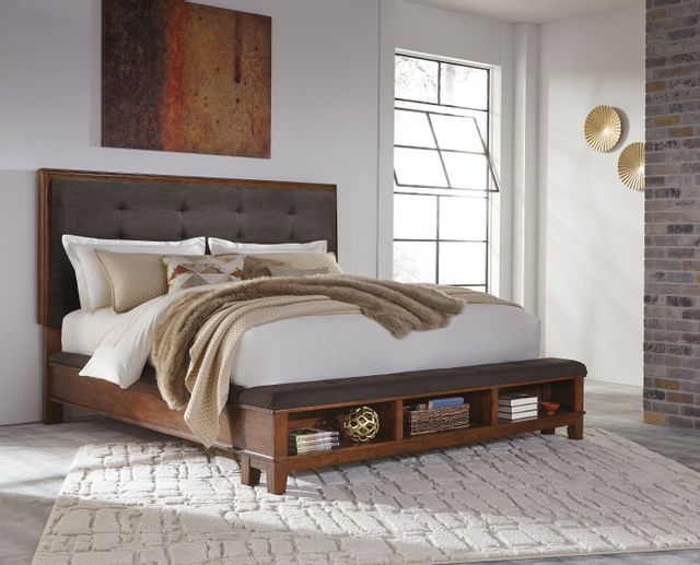 Signature Design by Ashley® Ralene Medium Brown California King Upholstered Panel Bed 1
