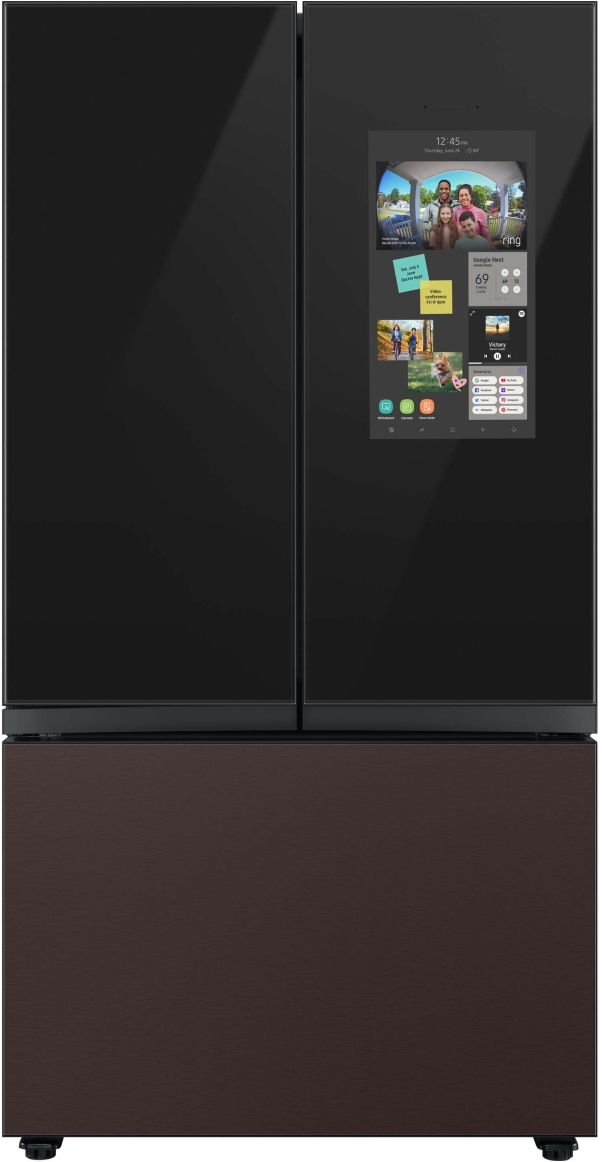 Samsung BESPOKE 36 Inch Freestanding French Door Smart Refrigerator with 30 cu. ft. Total Capacity, Family Hub™ With Tuscan Panel