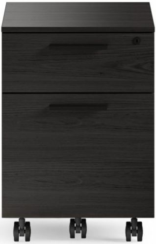 BDI Linea™ Charcoal Stained Ash Mobile File Pedestal 1