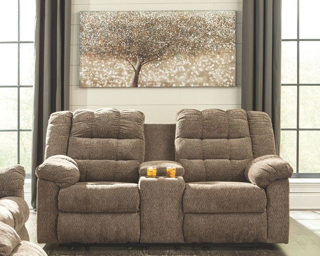 Signature Design by Ashley® Workhorse Double Reclining Loveseat with Console 2