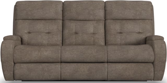 Flexsteel® Strait Power Reclining Sofa with Power Headrests-2
