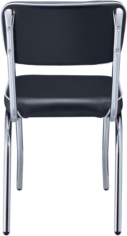 Coaster® Set of 2 Retro Black And Chrome Open Back Side Chairs 4
