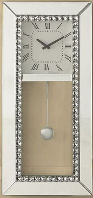 ACME Furniture Lotus Mirrored Wall Clock