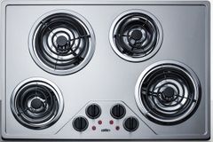 Summit® 30" Stainless Steel Electric Cooktop