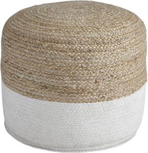 Signature Design by Ashley® Sweed Valley Natural/White Round Pouf