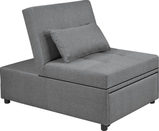 Titus Furniture Grey Transformable Ottoman/Chair/Bed