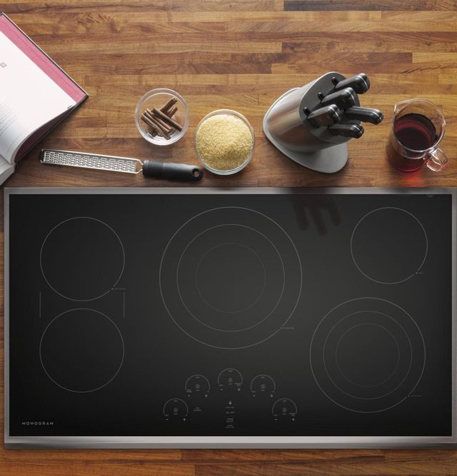 Monogram® 36" Stainless Steel Touch Control Electric Cooktop-1