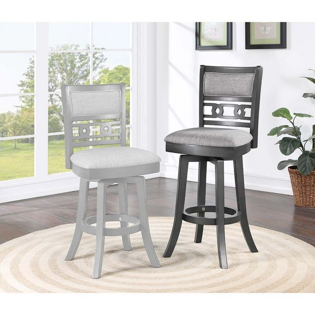 New Classic Home Furniture Gia Grey Swivel Barstool-1
