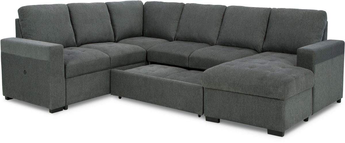 Signature Design by Ashley® Millcoe 3-Piece Gray Sectional with Pop Up Bed