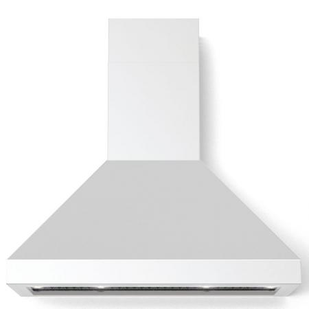 white chimney style range hood