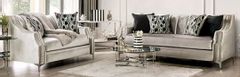 Furniture of America® Elicia 2-Piece Silver Living Room Set