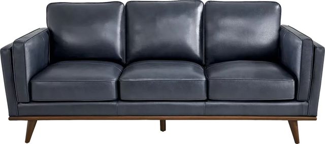 Cassina Court Navy Leather Sofa, Loveseat and Chair-1