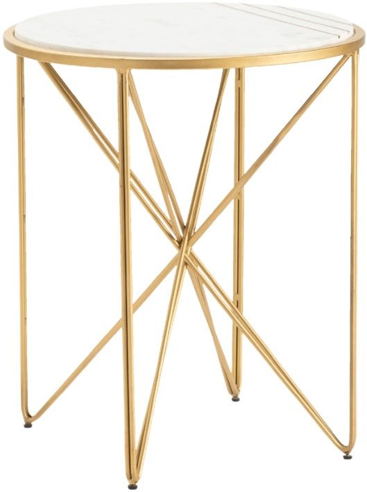 Crestview Collection Darby Gold/White Accent Table-0