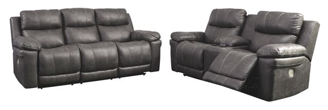 Signature Design by Ashley® Erlangen Midnight Power Reclining Sofa with Adjustable Headrest 3