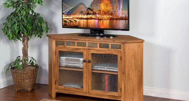 Sunny Designs Sedona Rustic Oak 55” Corner TV Console 1