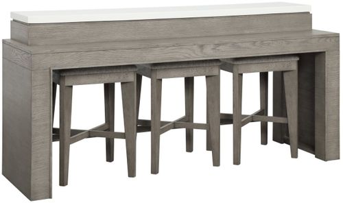 Parker House® Pure Modern Moonstone Console Table with 3 Stools