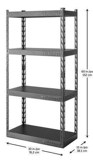 Gladiator® Hammered Granite 30" Wide EZ Connect Rack with 15" Deep Shelves 1