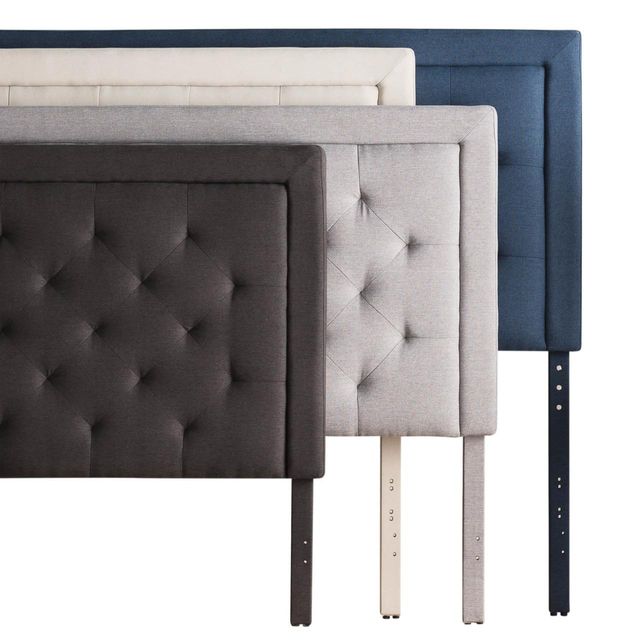 Malouf® Structures™ Stone Twin Rectangle Diamond Tufted Upholstered Headboard 1