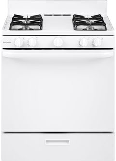 Hotpoint® 30" White Free Standing Gas Range-RGBS100DMWW