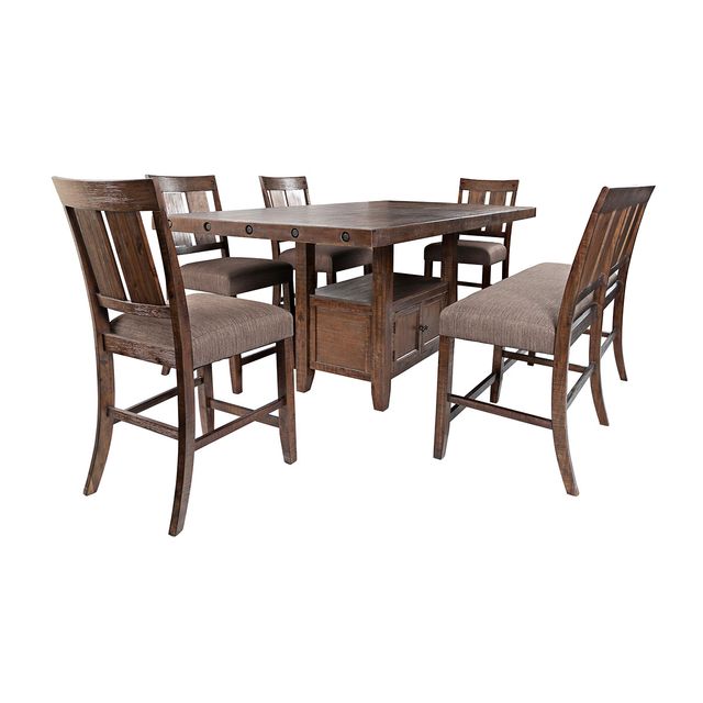 Jofran Mission Viejo Counter Table with 4 Counter Stools & Bench-0