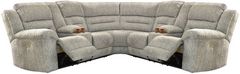 Signature Design by Ashley® Family Den 3-Piece Pewter Power Reclining Sectional with Console