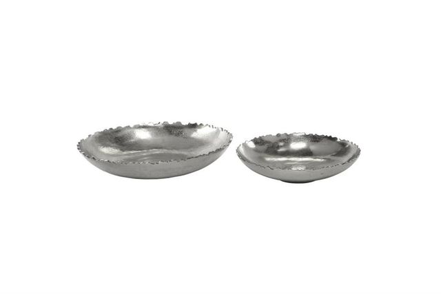 Uma Home Venus Williams Collection Silver Aluminum Dishes - Set of 2-1